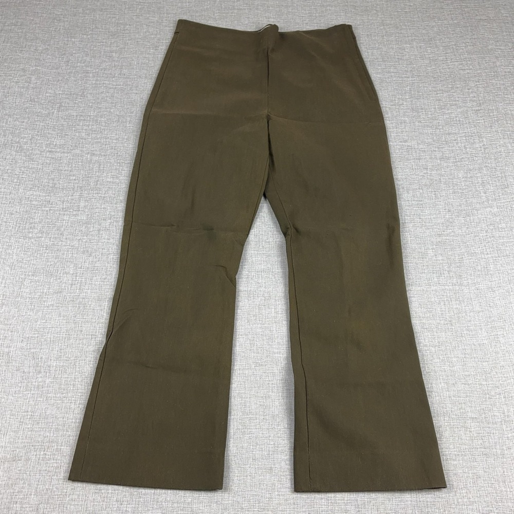MM.LaFleur Pants Womens 12 Green Cropped Twill Stretch Dress Work Office